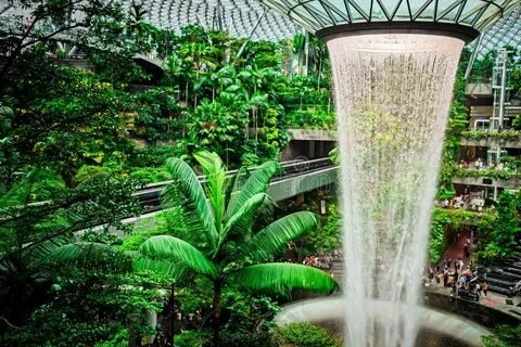 Jewel Changi Rain Vortex Indoor Waterfall